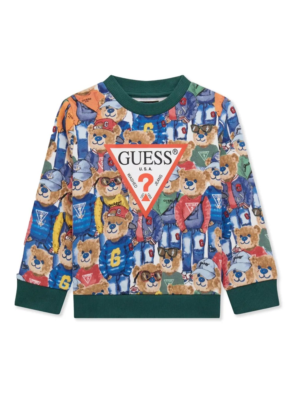 Guess kids Sweater met beerpatroon Groen