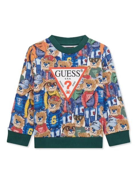guess kids Moletom com motivo de urso