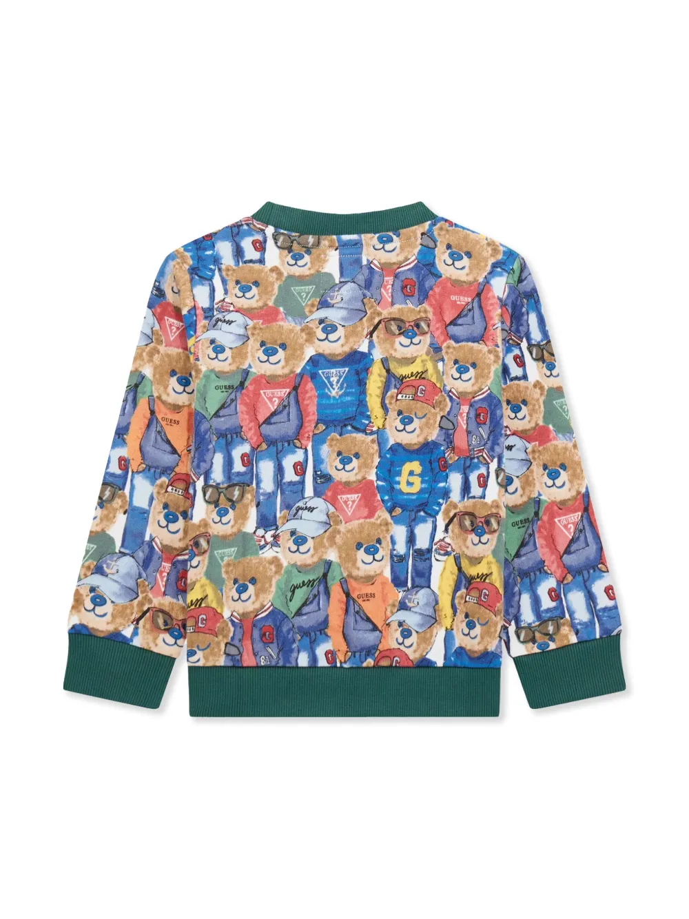 guess kids bear-motif sweatshirt - Groen