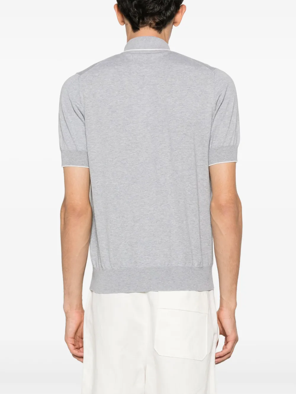 Brunello Cucinelli Gebreid poloshirt Grijs