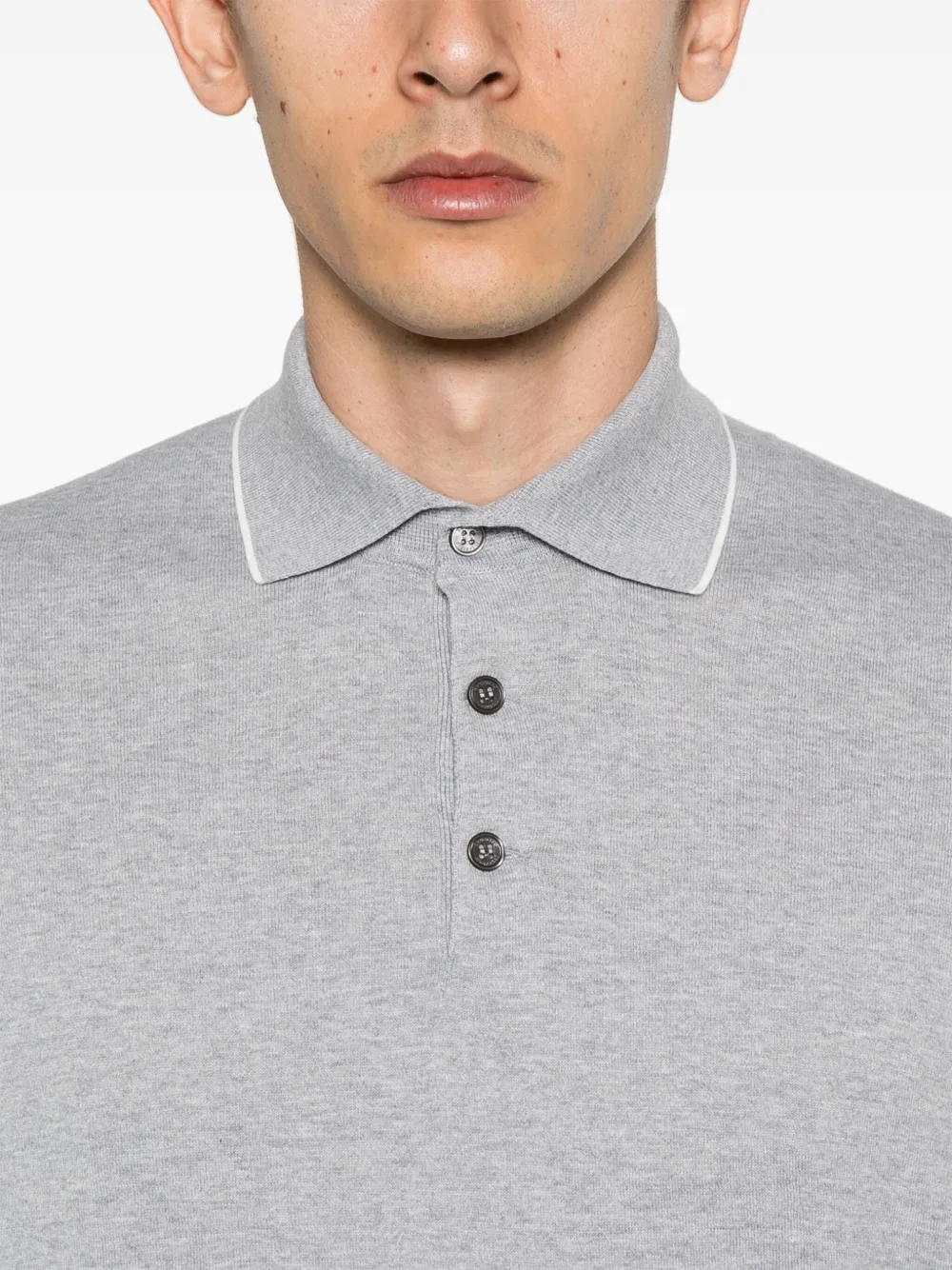 Brunello Cucinelli Gebreid poloshirt Grijs