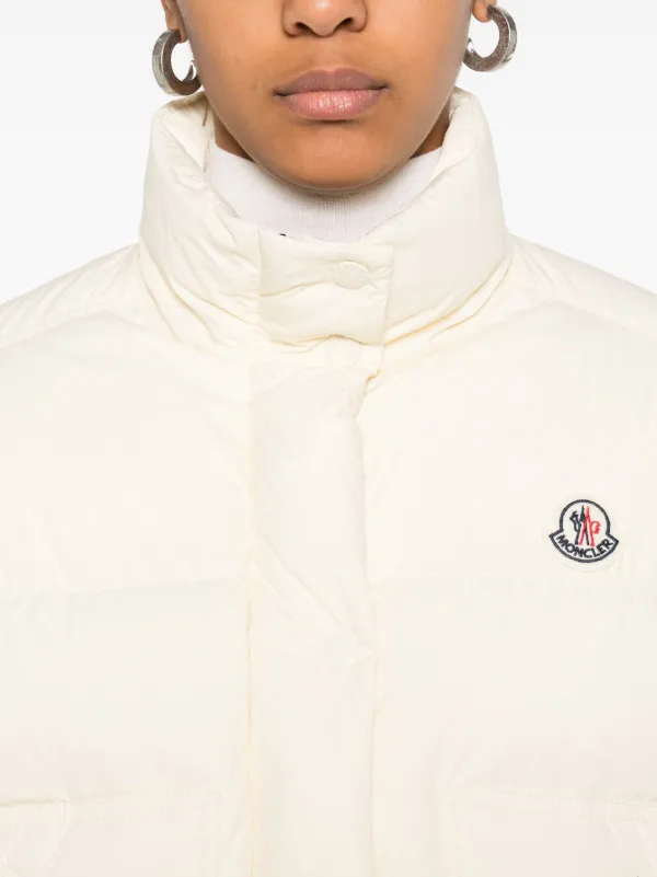 ジャケット MONCLER Woman Jacket White 2F00001539ZD 04A Moncler Women's Maire Short Down Jacket Glossy Off White