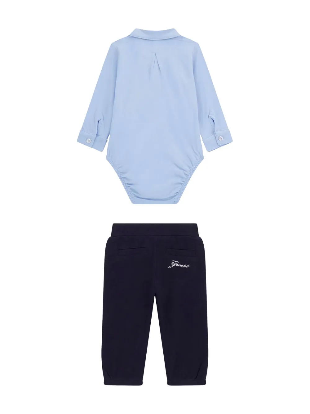 guess kids bow tie-detail body set - Blauw