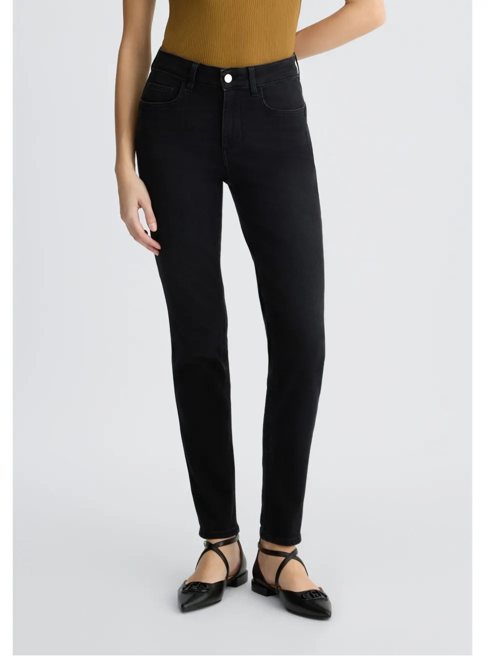 LIU JO Skinny jeans met stras Zwart