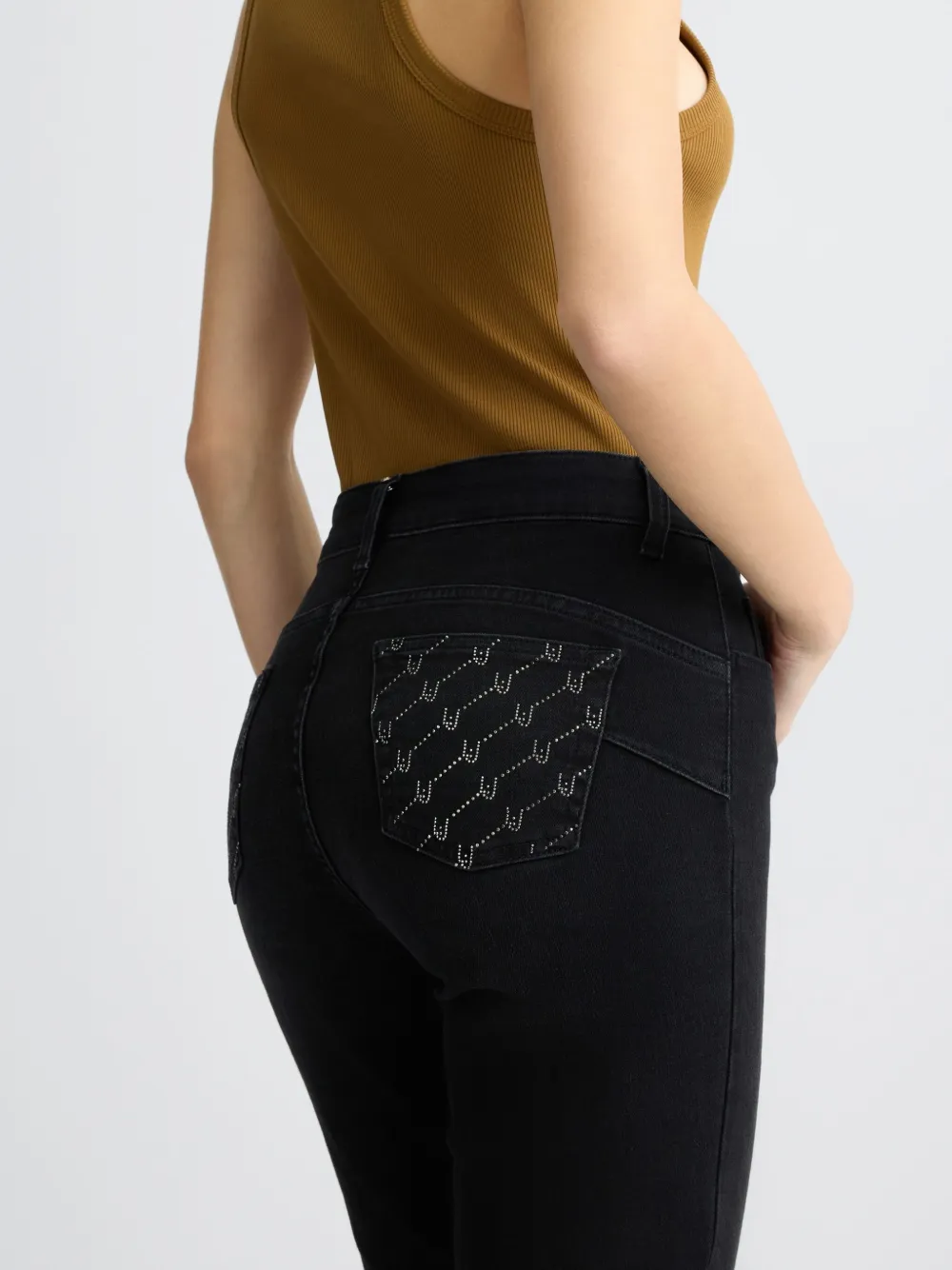 LIU JO Skinny jeans met stras Zwart