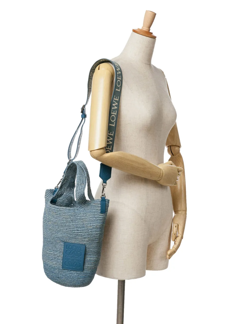 Loewe Pre-Owned 2010-2024 Mini Raffia Slit boekentas - Blauw