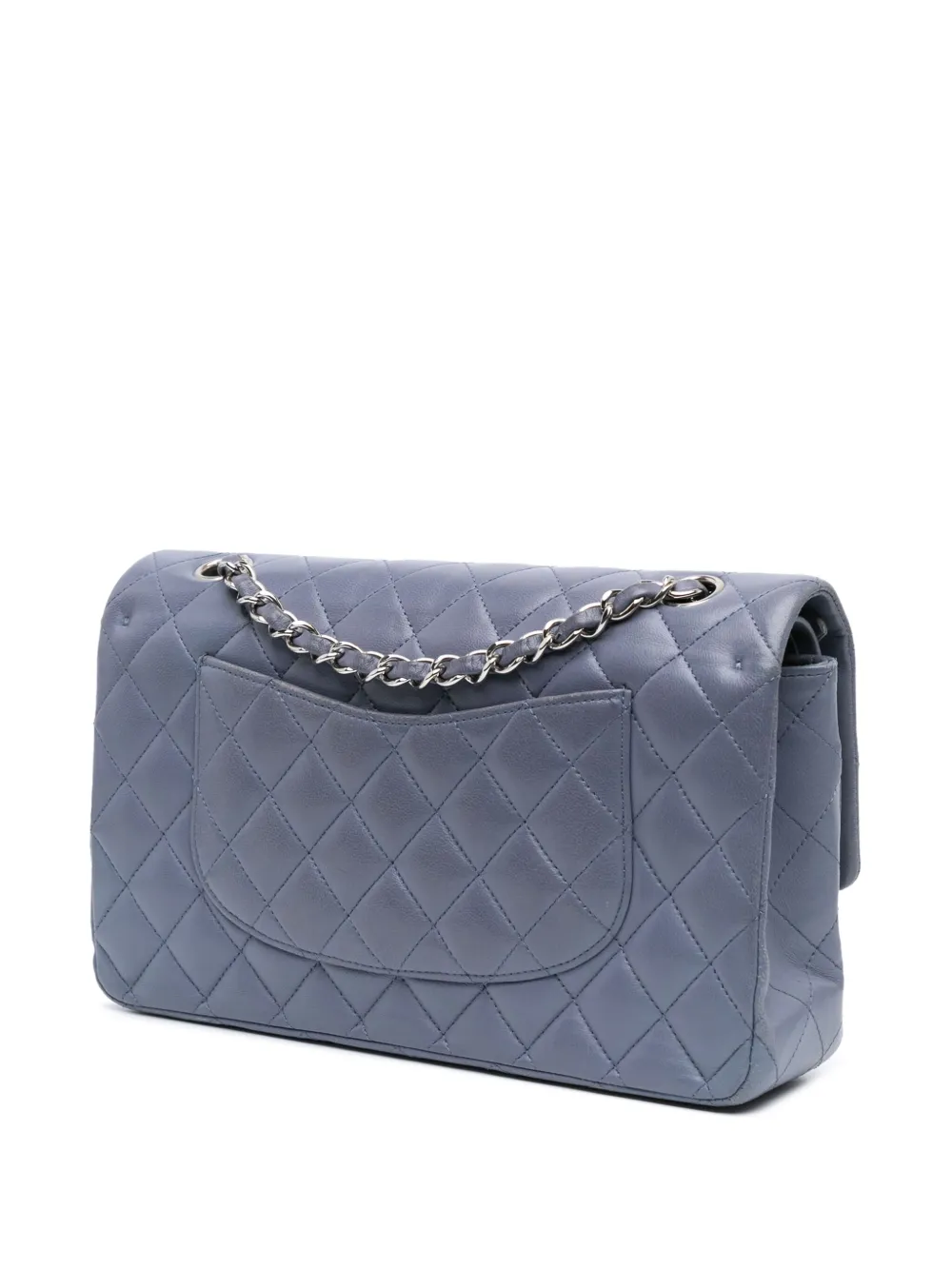 Pre-owned Chanel 2011 Medium Classic Lambskin Double Flap Shoulder Bag In Purple