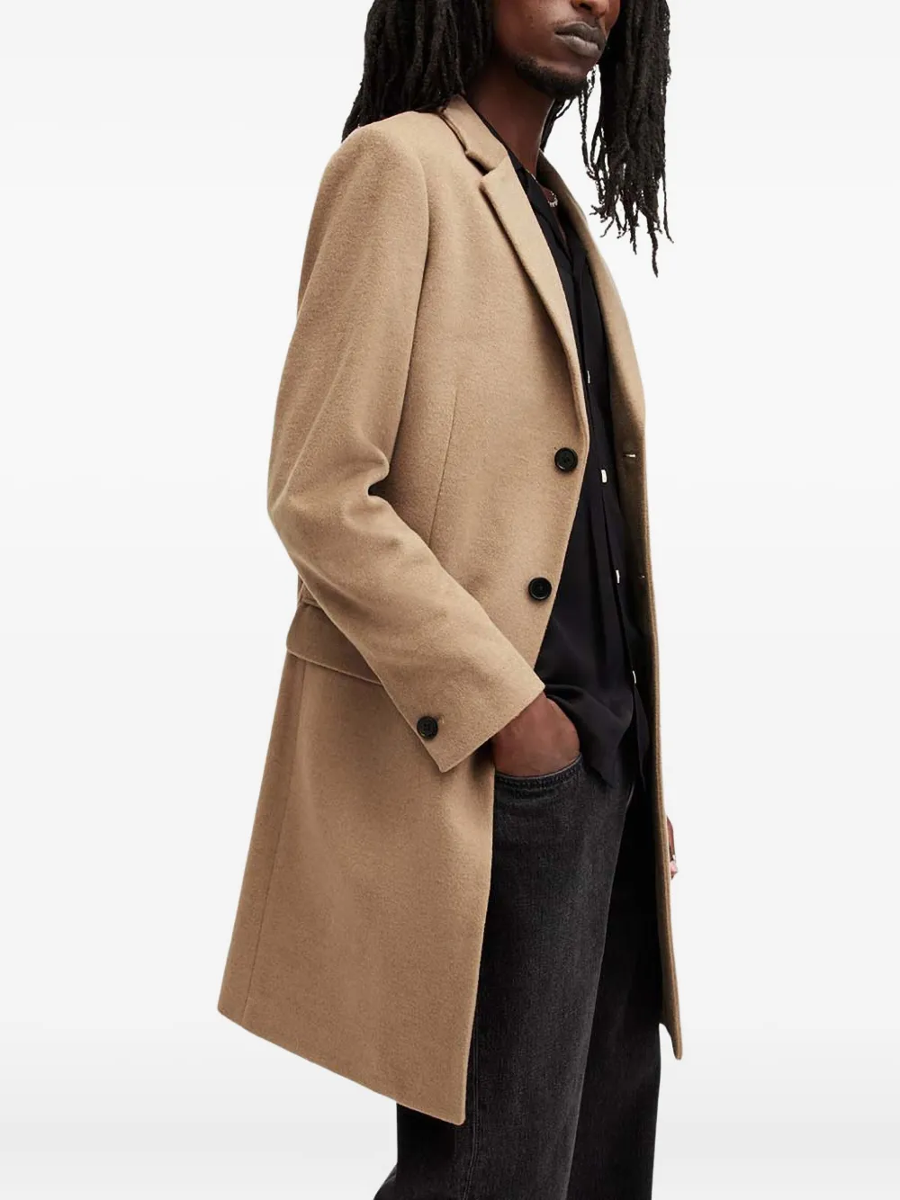 AllSaints buttoned single-breasted coat | Single Breasted Coats | Image 2