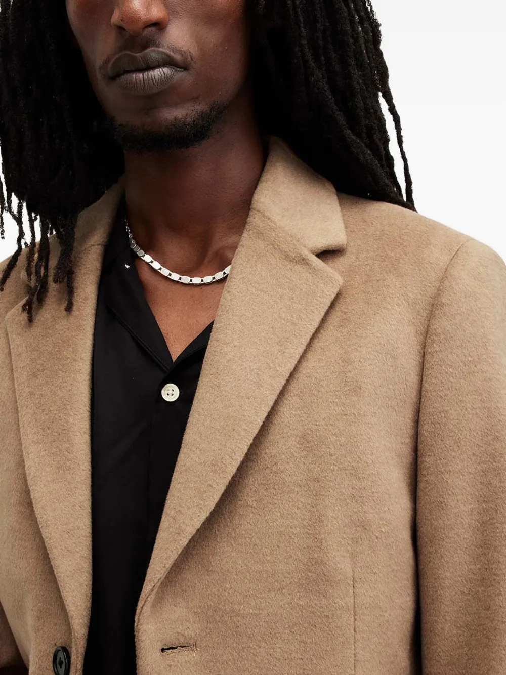 AllSaints Jas met enkele rij knopen Bruin