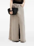 AllSaints frayed denim front-split maxi skirt - Grey