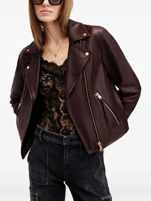 AllSaints chamarra Dalby de piel con cierre