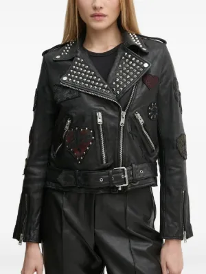 ALLSAINTS レディースクロップバーシティジャケット黒ブラックｘ白レザー レザー | オールセインツ 公式オンラインストア