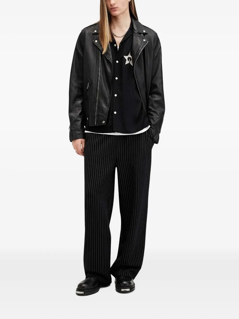 AllSaints Wish star-embroidered shirt - Zwart