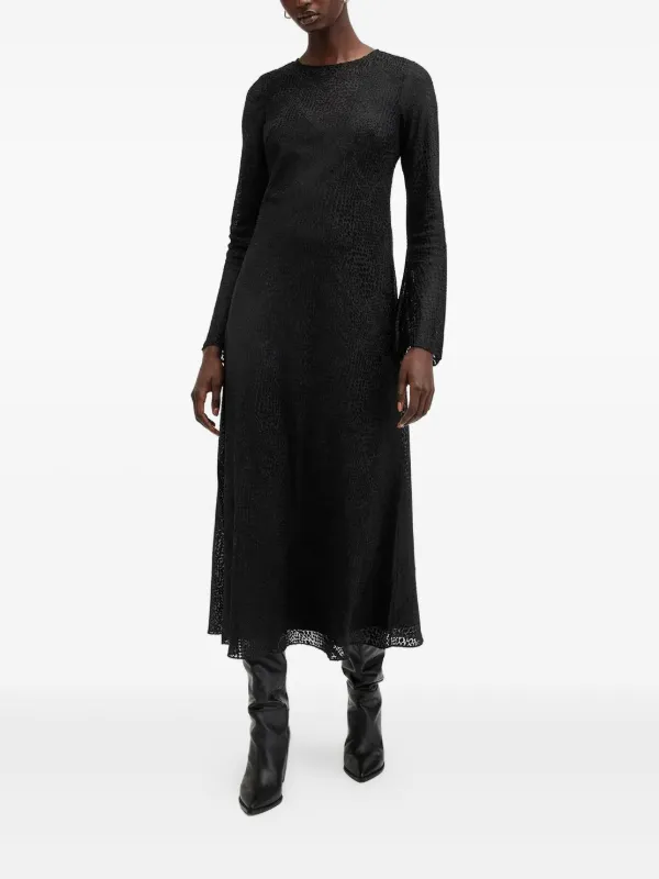 all saints black midi dress Serene Midi Dress Black