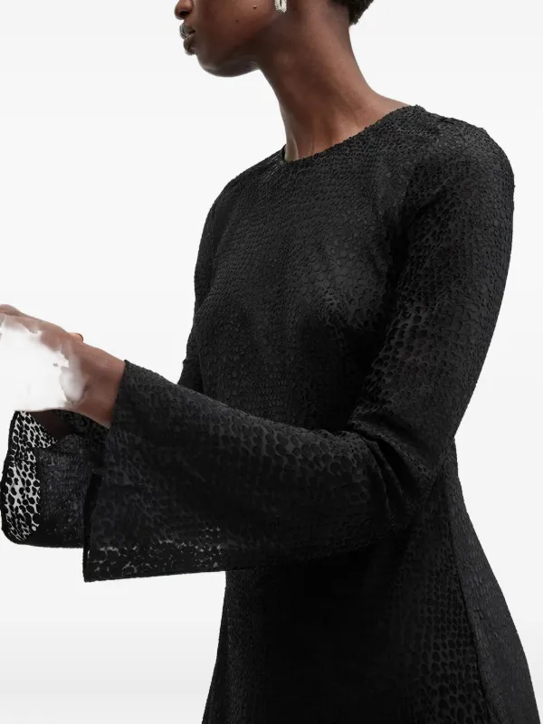 all saints black midi dress Delta Velvet Midi Dress Black