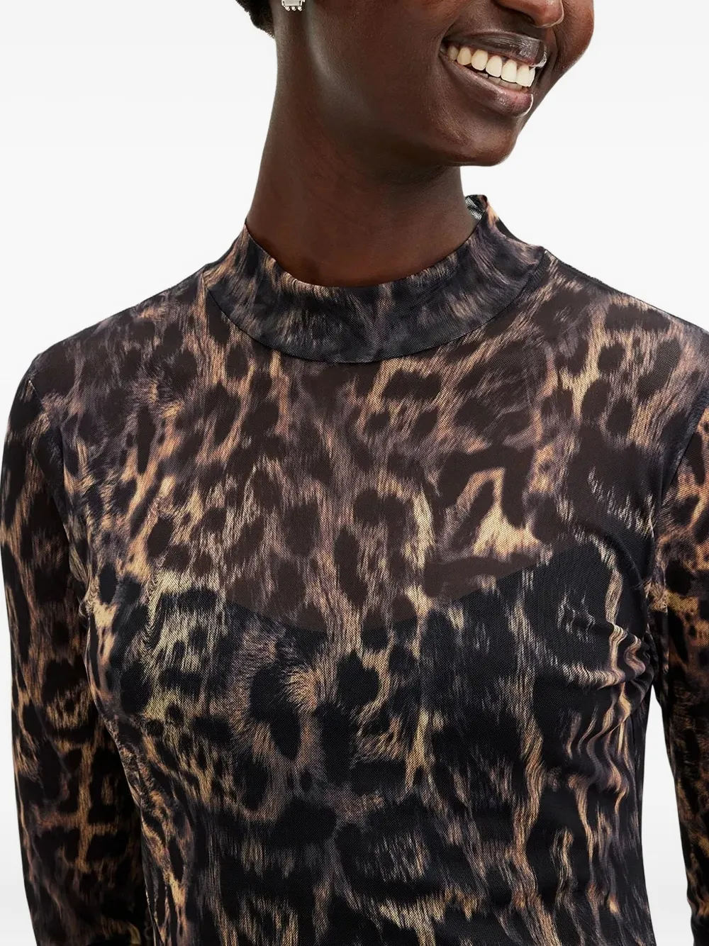 AllSaints Hanna midi-jurk met luipaardprint Bruin