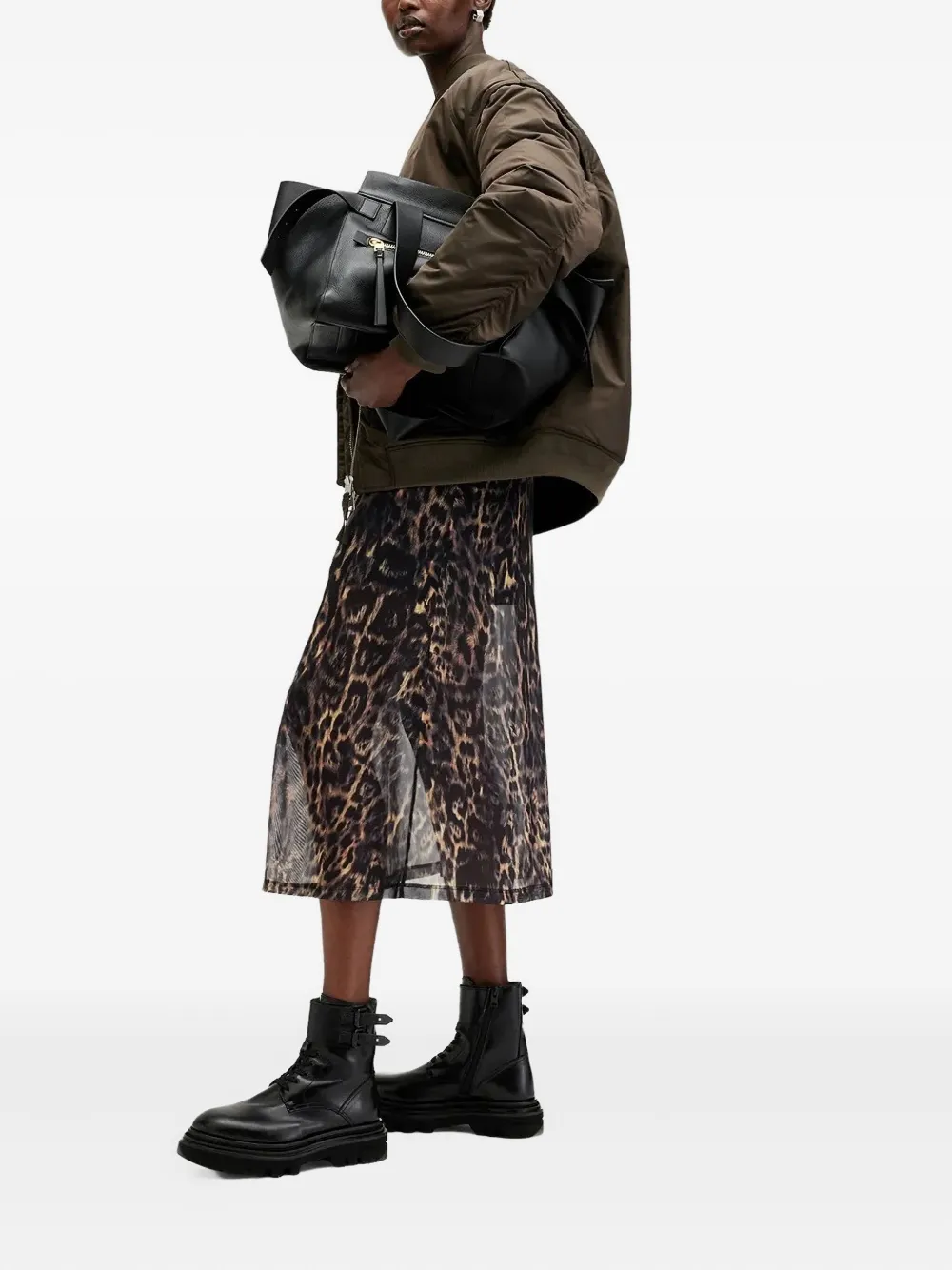 AllSaints Hanna leopard-print midi dress - ブラウン AllSaints Hanna leopard-print midi dress - ブラウン