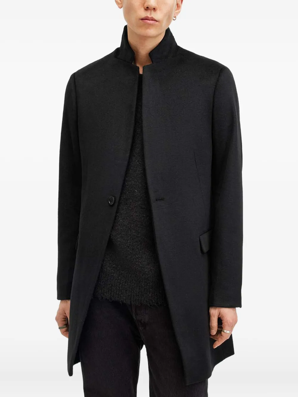 AllSaints ハイネック シングルコート - ブラック AllSaints ハイネック シングルコート - ブラック