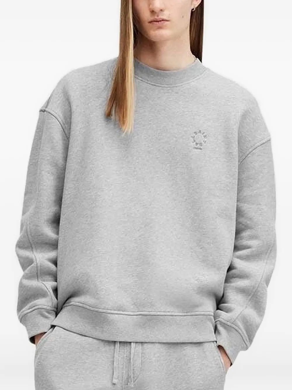 AllSaints Sweater met geborduurd logo Grijs