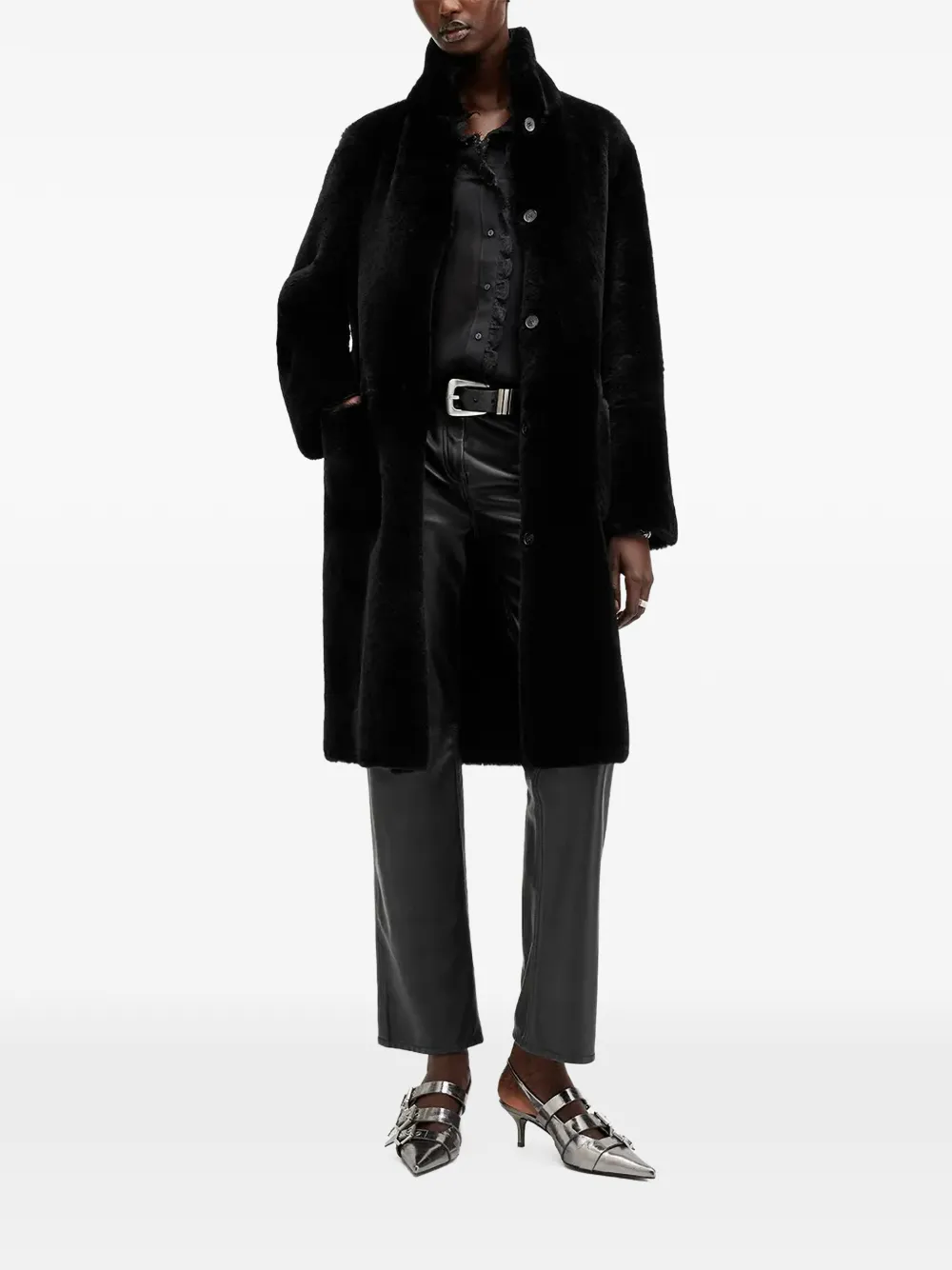 AllSaints abrigo Serra con botones | Abrigos de piel | Image 2