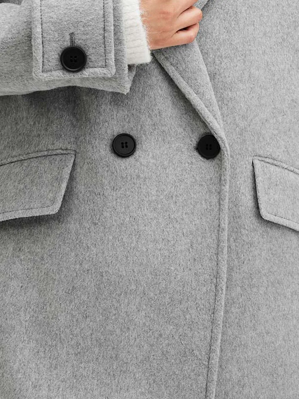 AllSaints Jas met dubbele rij knopen Grijs