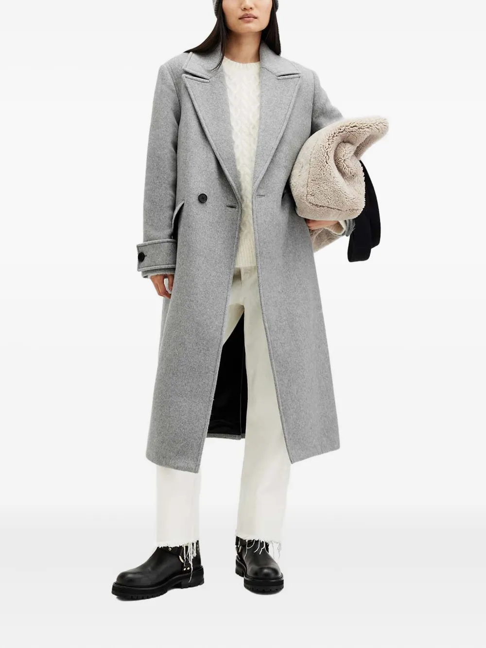 AllSaints double-breasted notched-lapel coat | Double Breasted & Peacoats | Image 2