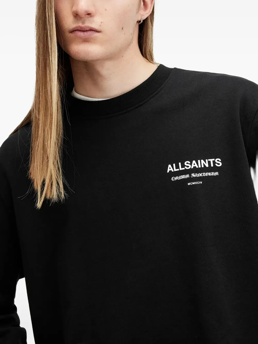 AllSaints logo-print sweatshirt - Zwart
