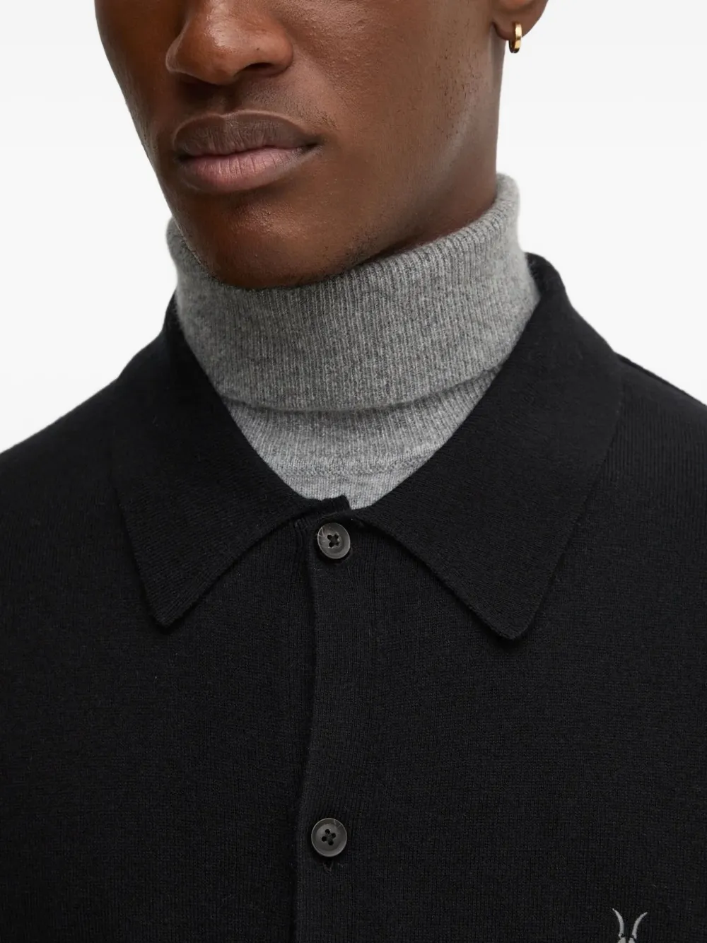 Allsaints Kilburn Embroidered Cardigan In Black