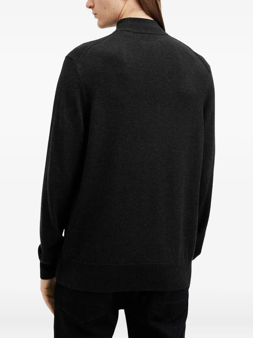 AllSaints Trui met hoge hals en logodetail Zwart