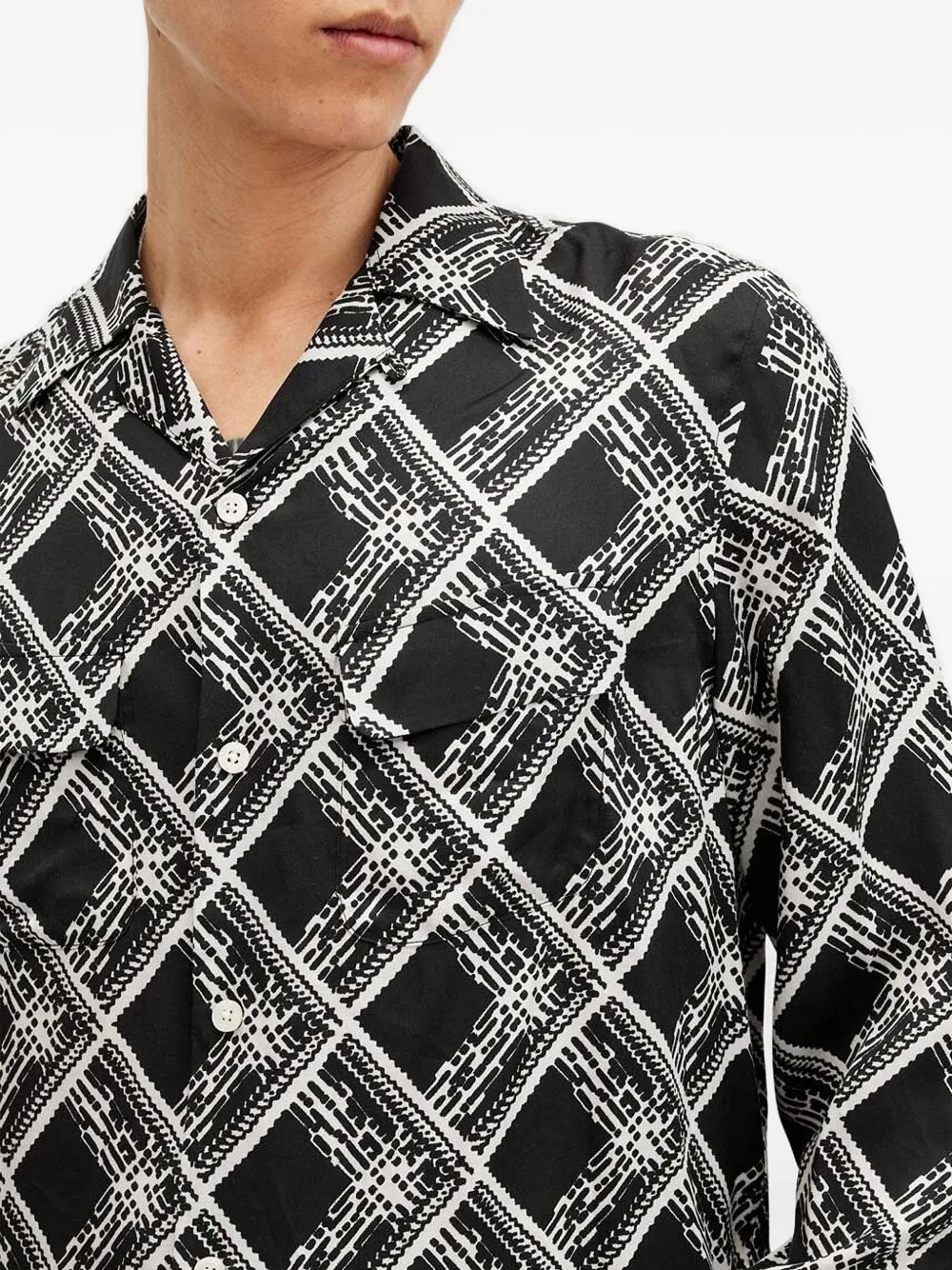 AllSaints Overhemd met print Zwart