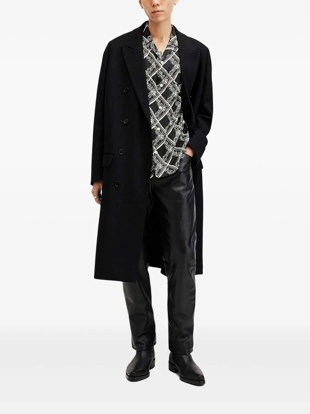 AllSaints Overhemd met print - Zwart
