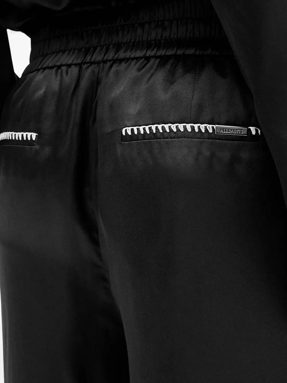 AllSaints Broek met stikseldetail Zwart