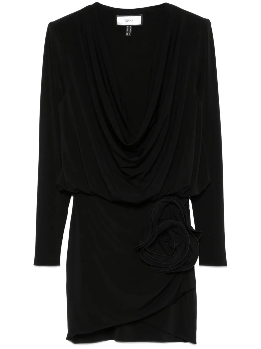 NISSA robe courte à fleurs appliquées | noir | Image 1