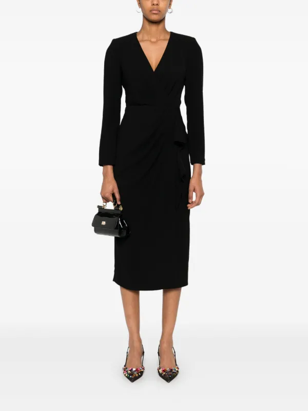 sachin and babi light blue dress Black Velvet Long Sleeve Wrap V Neck Maxi Dress main image 1
