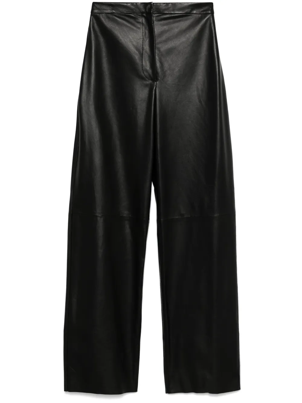 wide-leg leather trousers