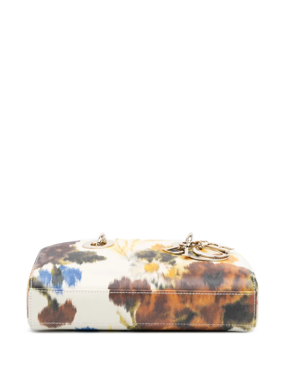 Pre-owned Dior 2023 Small Leather Floral Print Lady D Joy Satchel In White