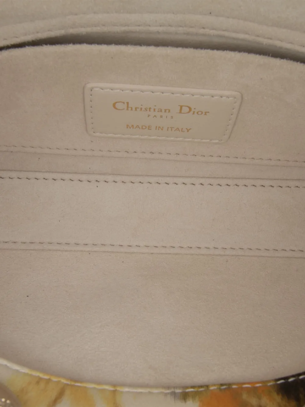 Pre-owned Dior 2023 Small Leather Floral Print Lady D Joy Satchel In White