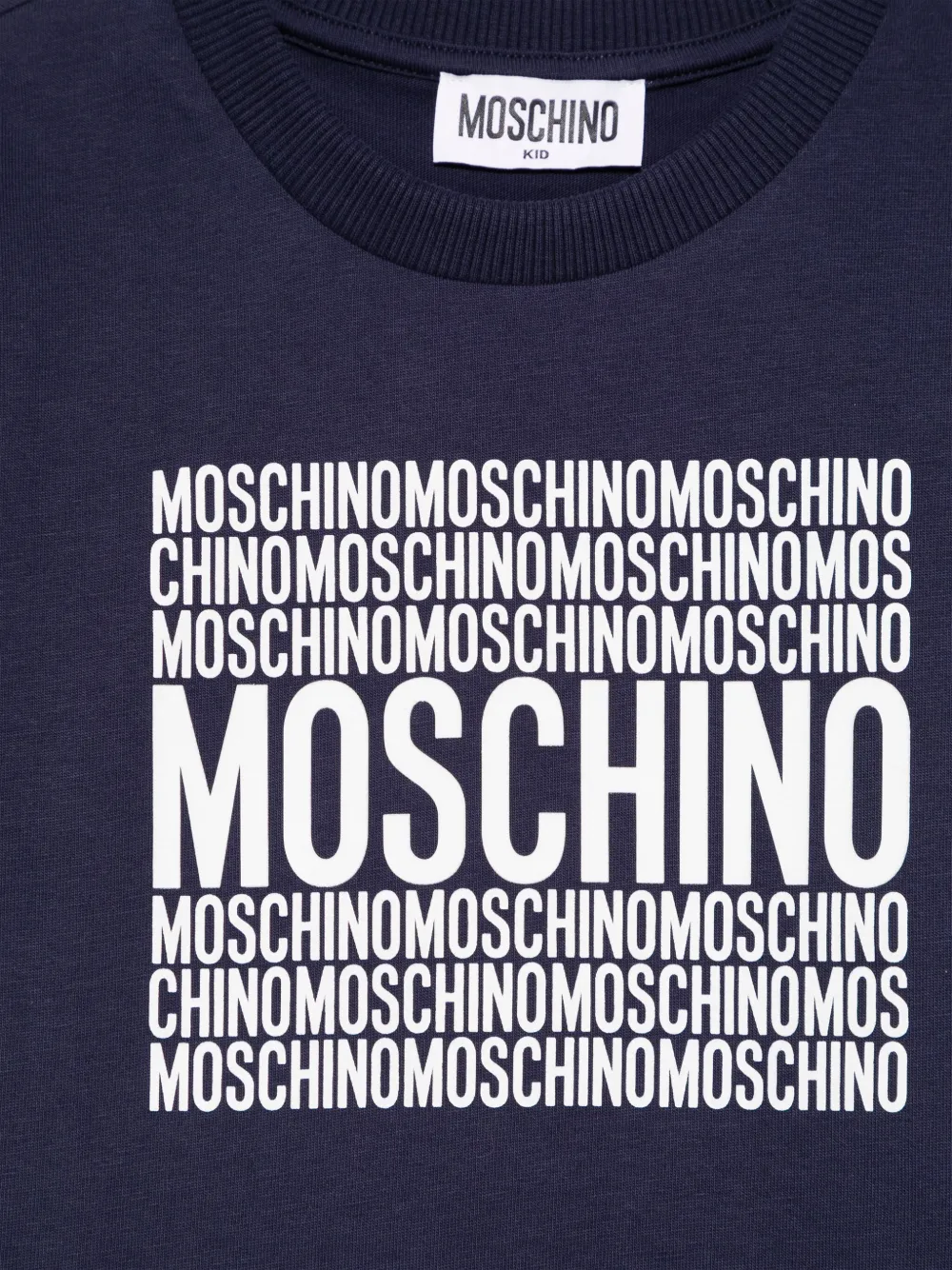 Moschino Kids T-shirt met logo-reliëf Blauw