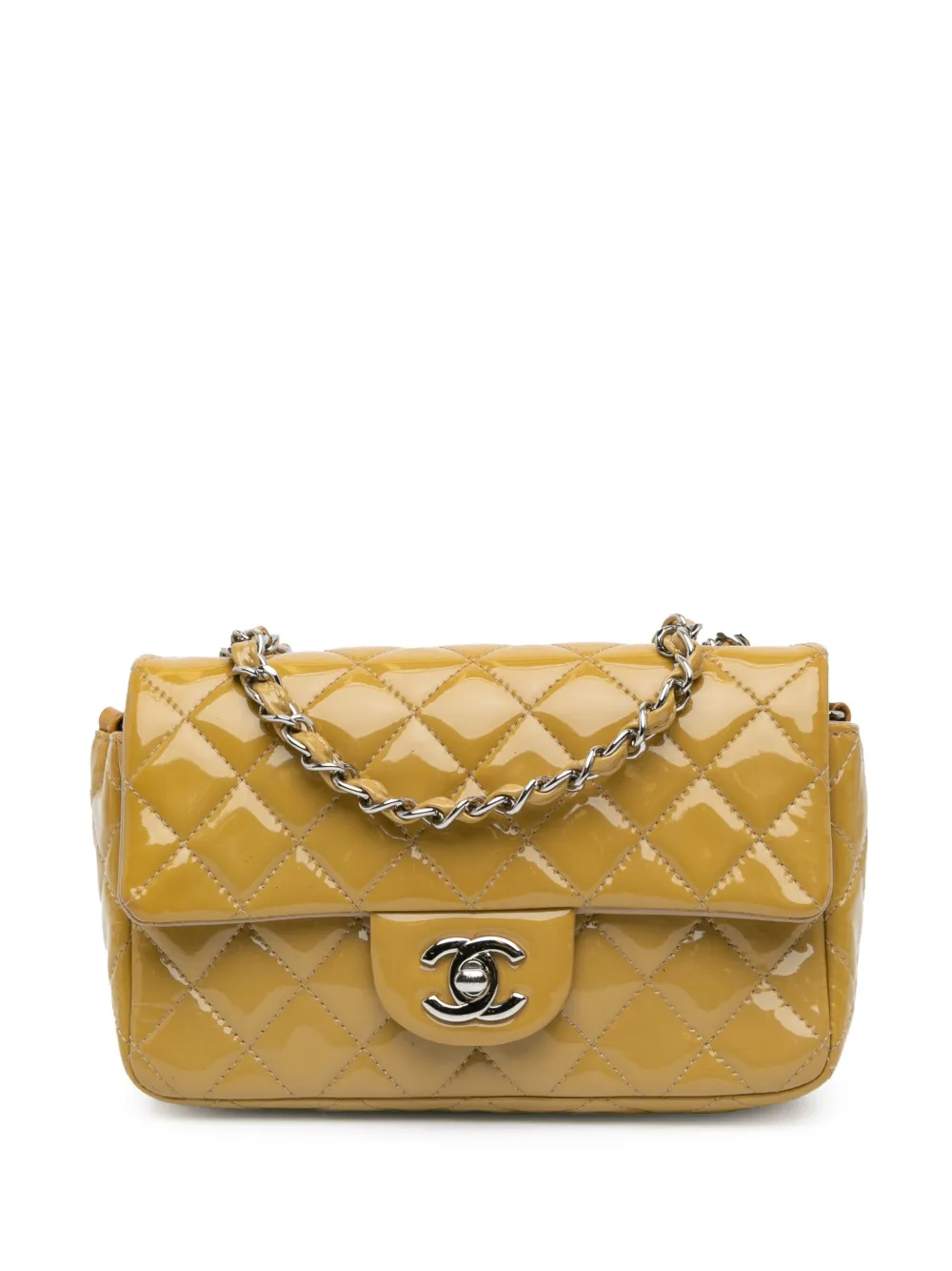 CHANEL Pre-Owned bolsa crossbody Mini Rectangular Classic Patent Single Flap 2014 | amarillo | Image 1