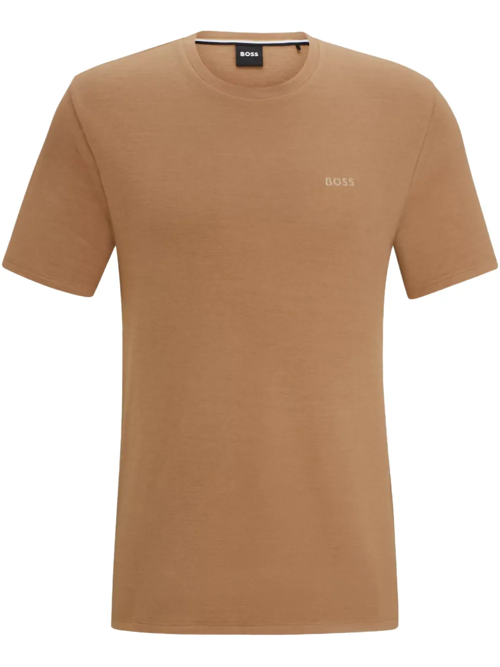 BOSS Geribbeld T-shirt Beige