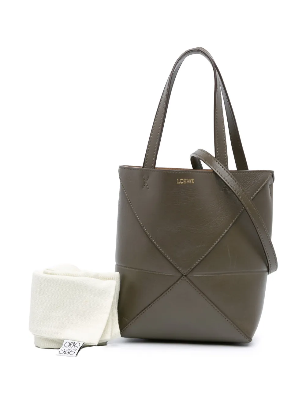 Loewe Pre-Owned 2023 Mini Puzzle Fold leren shopper - Bruin