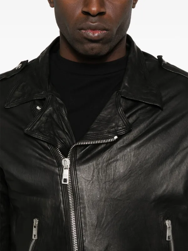 GIORIGO BRATOジャケット Giorgio Brato Leather Biker Jacket | Black | FARFETCH