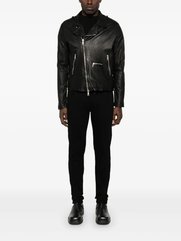 ジャケット・アウター GIORGIO BRATO Giorgio Brato Crinkled Leather Jacket | Black | FARFETCH JO