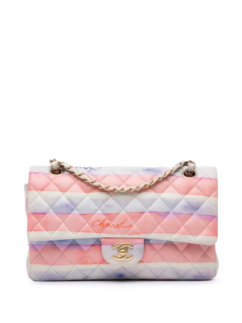 CHANEL Pre-Owned bolsa de hombro Medium Classic Printed Lambskin Watercolour Double Flap 2009-2010