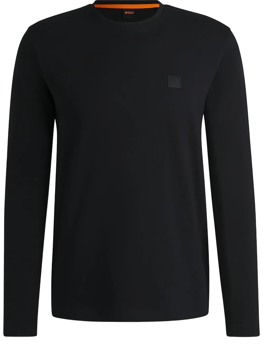 HUGO logo-plaque long-sleeve sweater Zwart