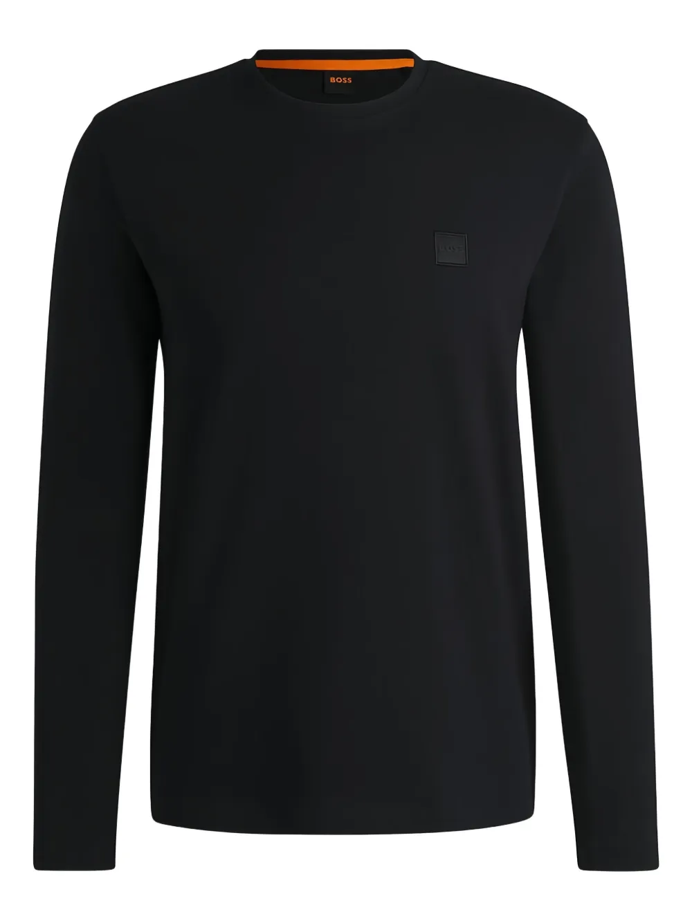 HUGO logo-plaque long-sleeve sweater Zwart