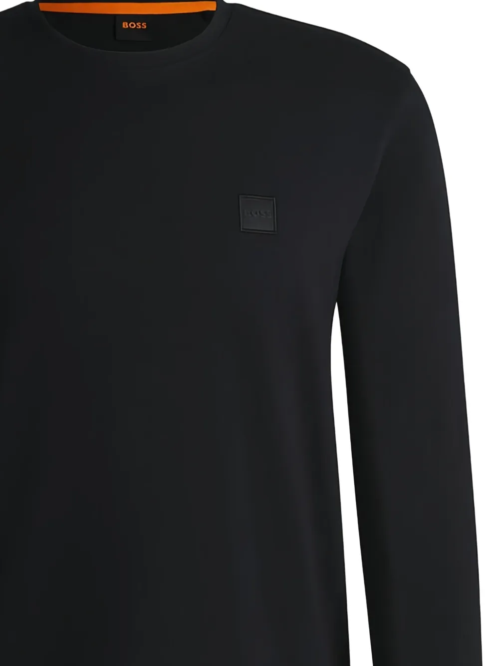 HUGO logo-plaque long-sleeve sweater - Zwart