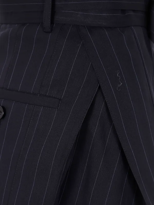 Sacai ストライプスカート Sacai ストライプ プリーツスカート | ブラック | FARFETCH JP