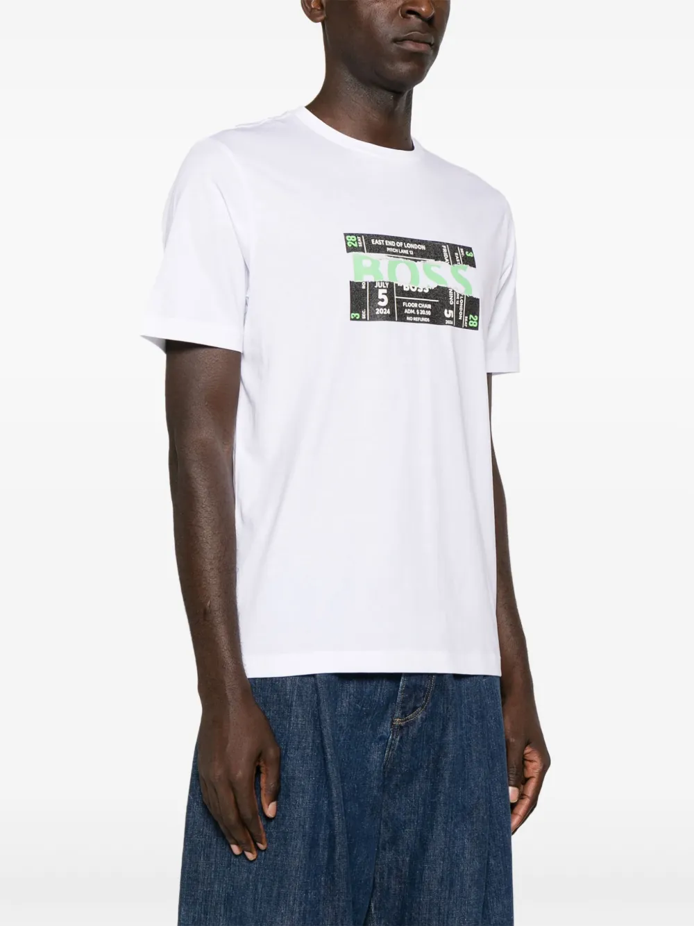 BOSS T-shirt met logoprint Wit