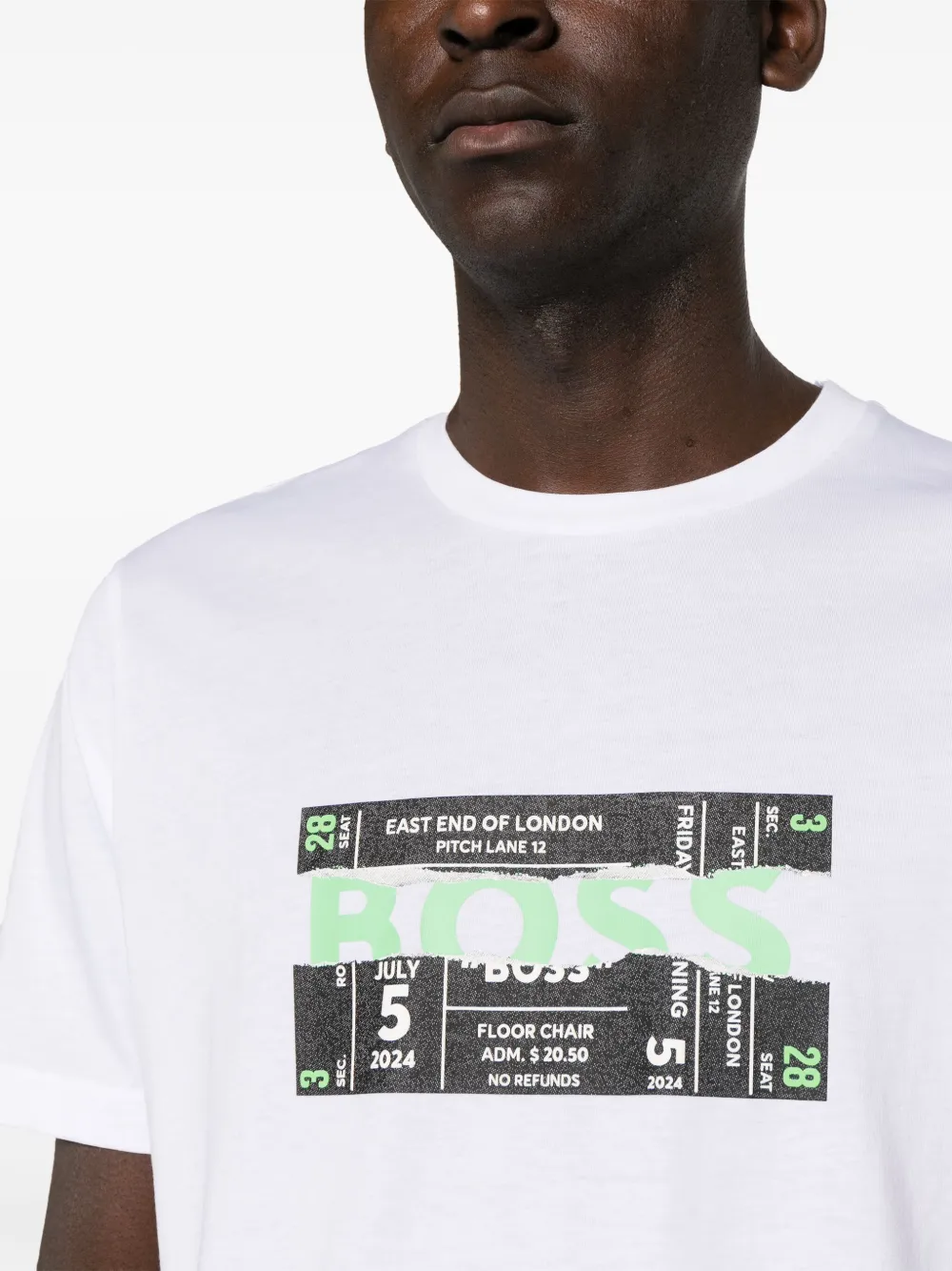 BOSS T-shirt met logoprint Wit